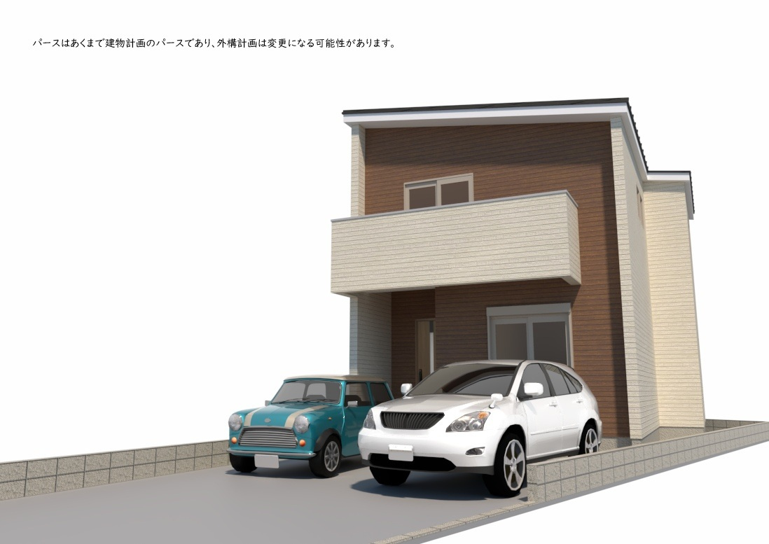 REXCRAS　安城市榎前町第1　2号棟の外観パース|完成予想図