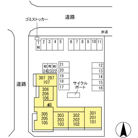 サニーヒルⅡの区画図