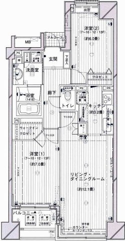 ベルメゾン文京白山のその他|分譲当時の間取りです（２LDK）。間取りのご変更等ご相談くださいませ。