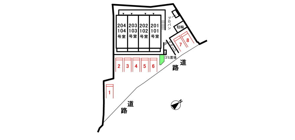 ヒルサイド福井の区画図|駐車場