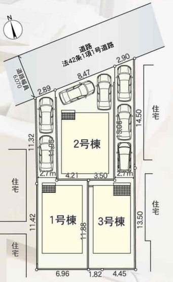 【区画図】 | 秦野市千村　全３棟　新築住宅