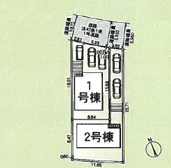 秦野市春日町第4　新築戸建　全2棟2号棟の区画図
