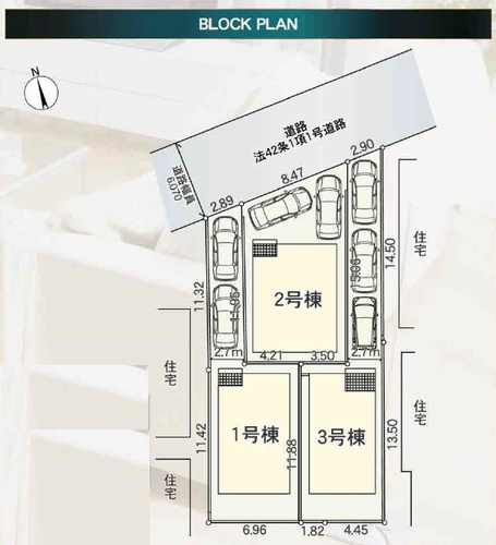 【仲介手数料０円】秦野市千村第13　新築一戸建て　全3棟の区画図|秦野市千村第13　新築一戸建て　全3棟