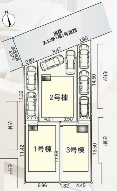 秦野市千村　全３棟　新築住宅の画像