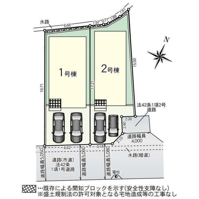 大野城市上大利３丁目の新築一戸建の区画図| 