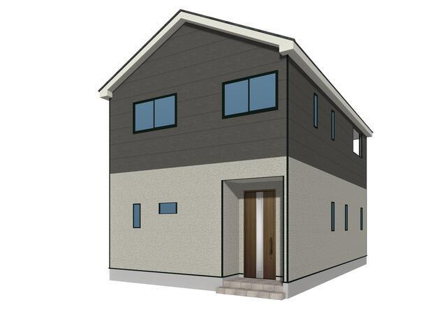 福岡市東区大岳１丁目の新築一戸建の外観パース| 