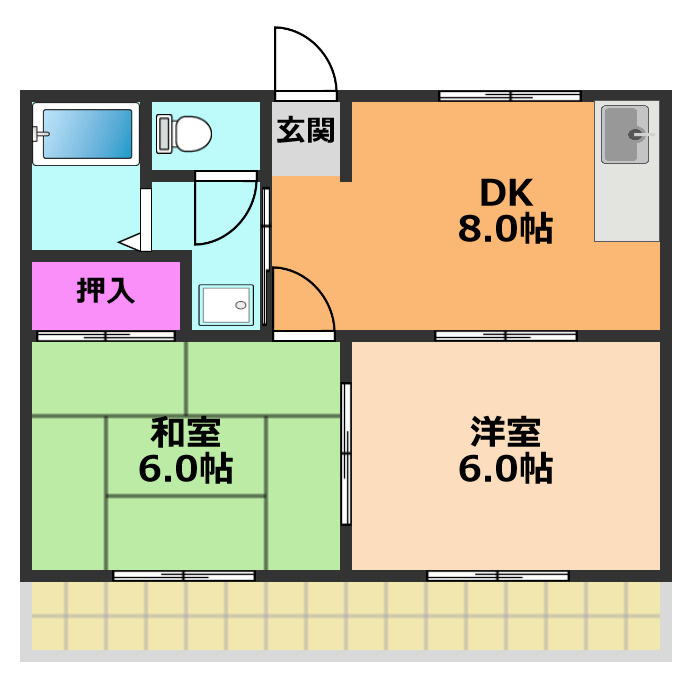 高槻市城内町の賃貸マンションの間取り