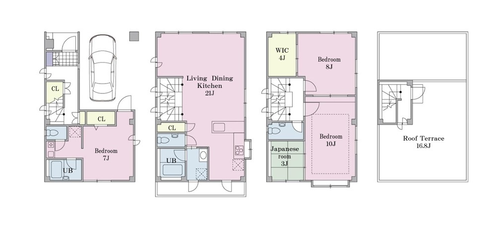 藤沢市鵠沼海岸1丁目　中古戸建の間取り|3LDK＋賃貸部分1K☆