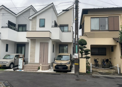 【外観】 | ガルボシティー相模原市南区若松３丁目６期　№２ | 建物の基礎工事の方法は、主流となっているベタ基礎（防湿基礎）と布基礎の２種類に分類され、床下の通気性や耐久性などに違いがあります。建物の基礎部分の構造や付帯設備など詳細については現地でご確認ください。