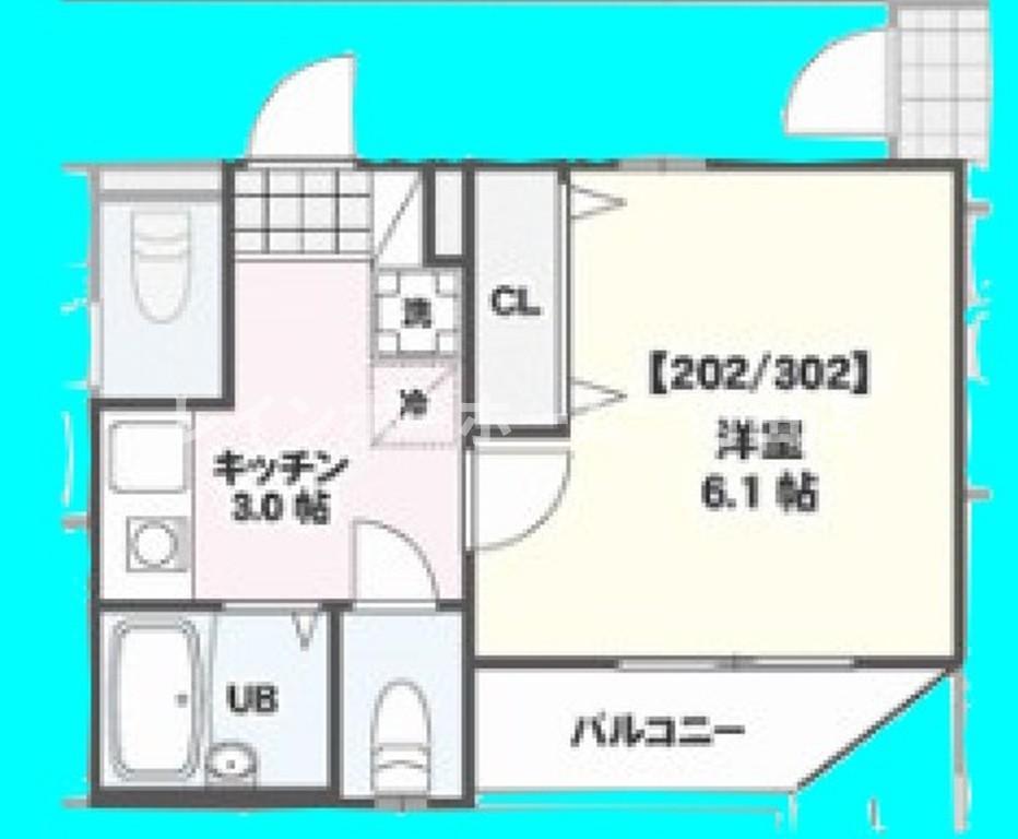 タウンフィールド2-B※初期費用分割あと払いサービス利用可能物件の間取り