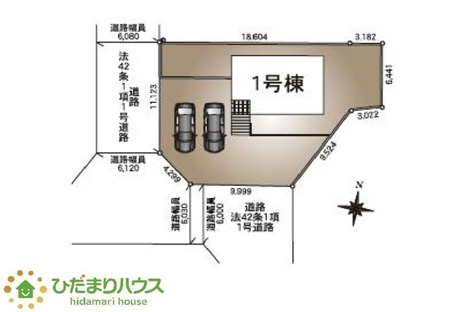 【区画図】 | 東海村村松第4　新築戸建　 | 角地なので開放的で陽当たり良好。