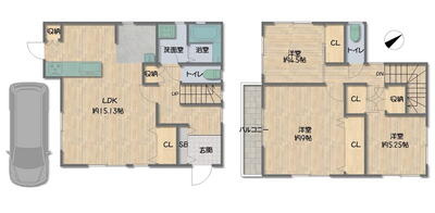 神戸市垂水区北舞子　中古戸建の間取り