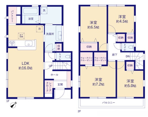 船橋市上山町2丁目【船橋法典第30・4期】の間取り