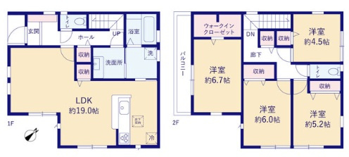 船橋市上山町2丁目【船橋法典第30・4期】の間取り