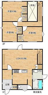【間取り】 | 八雲町日吉227番3戸建