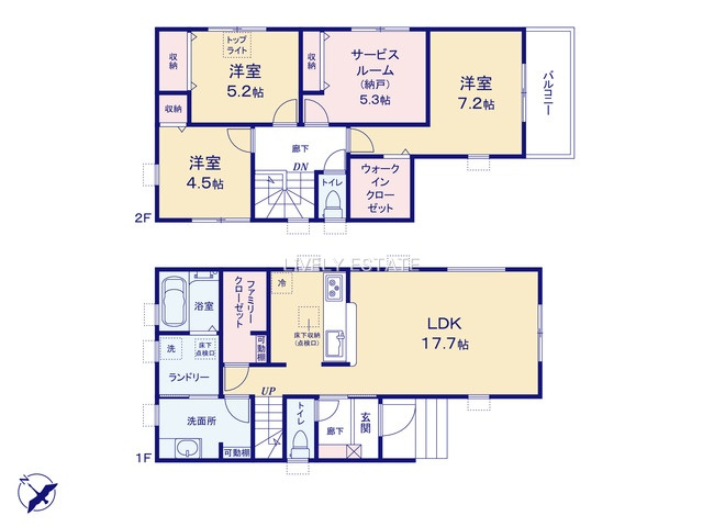 越谷市大沢 新築分譲住宅の間取り