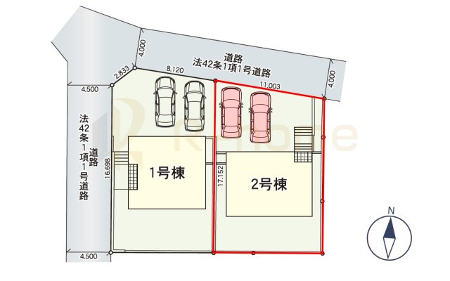 水戸市酒門町第18　新築戸建て　2号棟の区画図|大きなお買い物だからこそ、メリット・デメリットを伝えさせて頂きます。
R-homeにお任せください♪