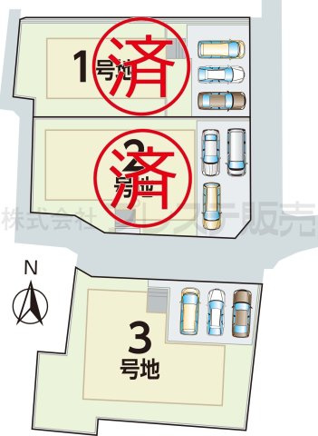 奈良市菅原町の新築一戸建の区画図|全体区画図