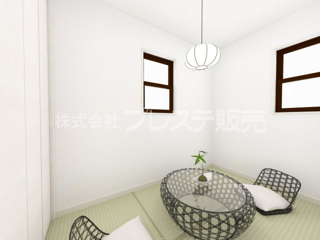 奈良市菅原町の新築一戸建の和室|３号地和室完成イメージ／ＬＤＫと続き間の和洋室はくつろぎの空間です♪
