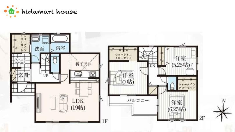 鴻巣市下忍3期　新築戸建　グラファーレ02の間取り