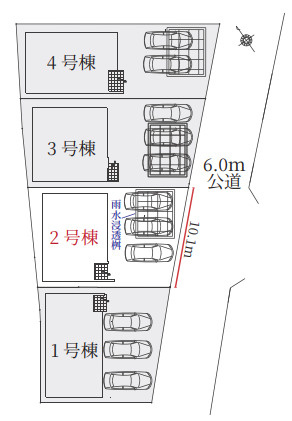 【同施工物件ご案内可能】刈谷市泉田町北中浜　全4棟の区画図|全体区画数｜全4棟
◆駐車並列2～4台可能！(但し、車種による)
◎まずは、お気軽にお問い合わせください。現地を案内しながら周辺環境も見て頂けます。