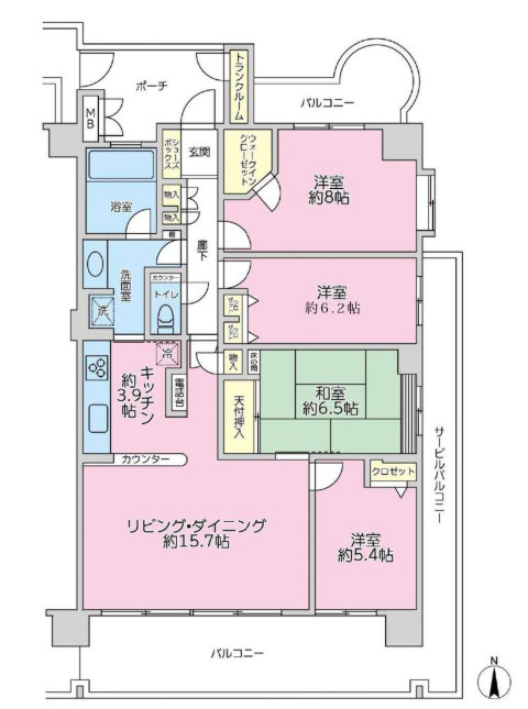 ルネ・マザーズシティ北棟の間取り