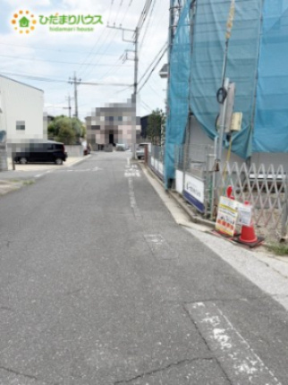 流山市東深井第4　新築戸建　1号棟の前面道路含む現地写真|接道：北西側5ｍ公道・北側6ｍ公道