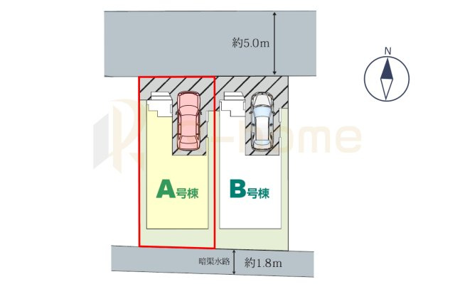 流山市西平井　新築戸建て　A号棟の区画図|大きなお買い物だからこそ、メリット・デメリットを伝えさせて頂きます。
R-homeにお任せください♪