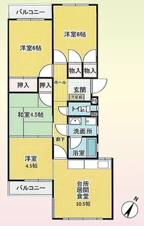 スカイマンション諸岡の間取り