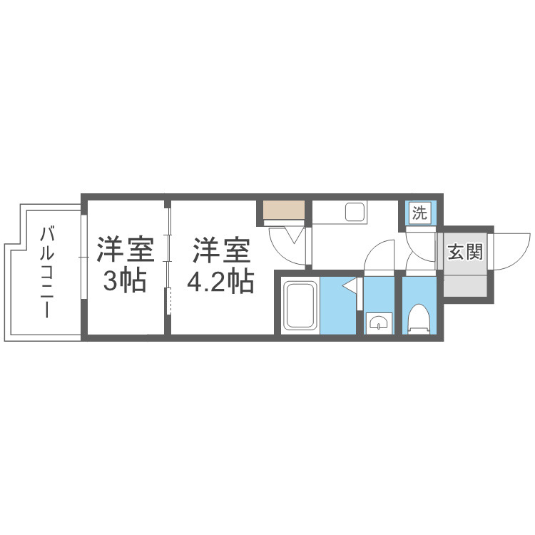 大阪市北区兎我野町の賃貸マンションの間取り