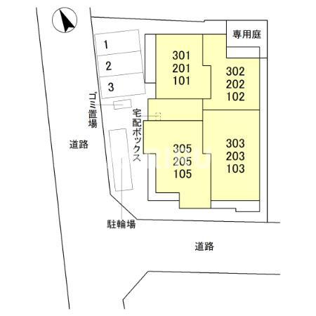 メゾンルル赤川の区画図