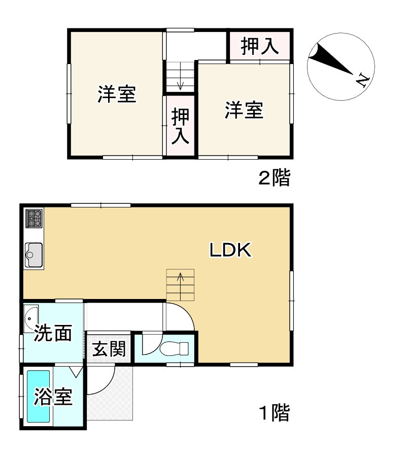 近江八幡市鷹飼町　中古戸建の間取り