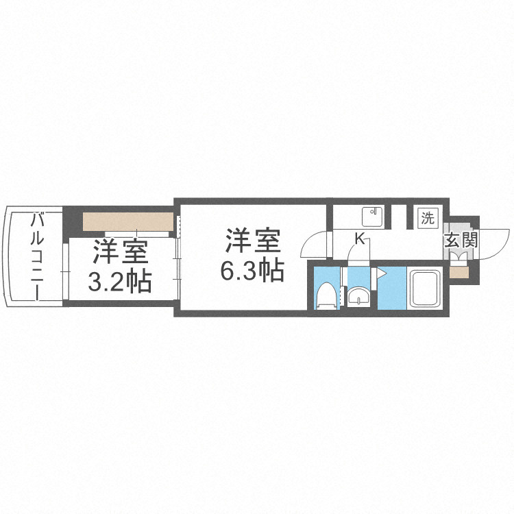 大阪市北区西天満５丁目の賃貸マンションの間取り