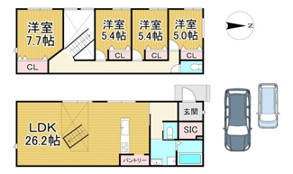 【間取り】 | 川西市緑台4丁目6の121　新築一戸建て