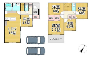 【間取り】 | 川西市清和台西5丁目1の71　新築一戸建て