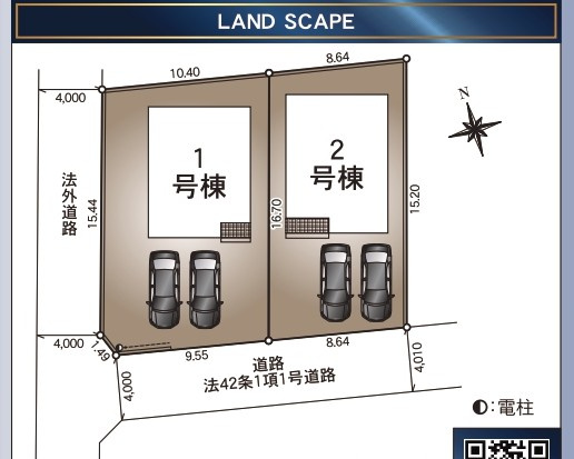 【新築戸建て】秋田市将軍野東第4　1号棟の区画図|本物件は「1号棟」です