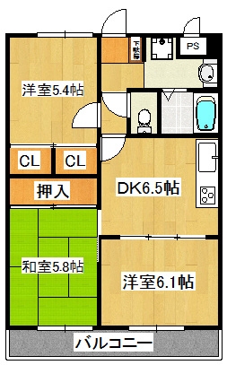盛大パレスの間取り