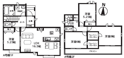 草加市新善町 新築分譲住宅 の間取り