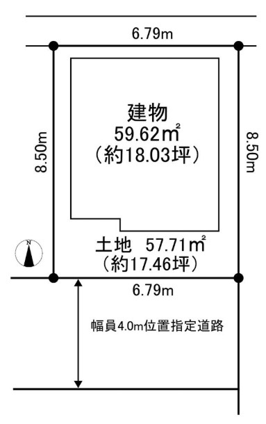 草加市八幡町 中古戸建の区画図