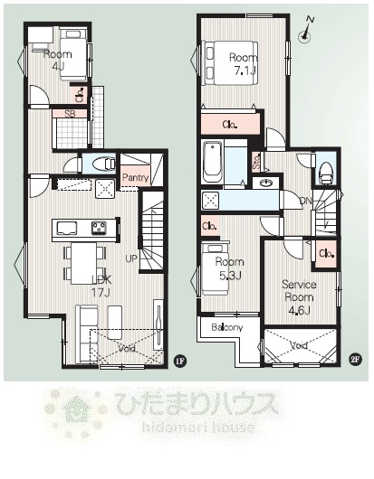 柏市西原130②　新築戸建　2号棟の間取り|3LDK+S+駐車場スペース1台分