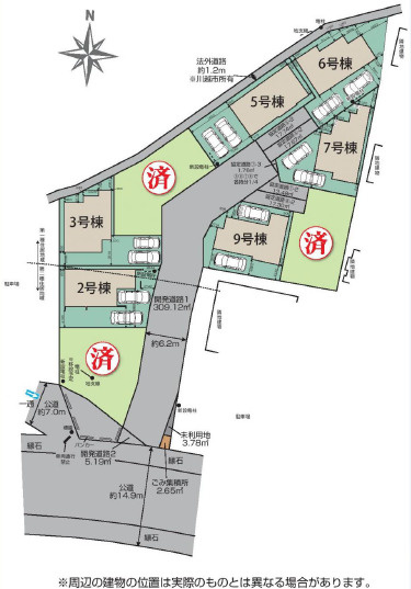 教育・買物施設が近く、安心して暮らせる街の区画図|カースペース2台分