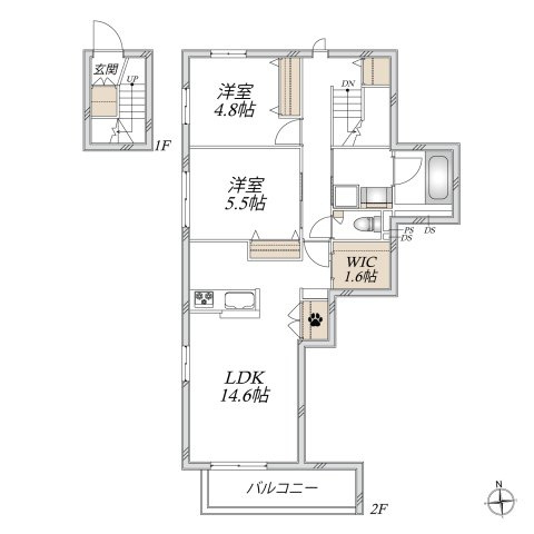 Ｍａｉｓｏｎ　ｄｅ　Ｌ’ｅｃｒｉｎ　Ｎ　メゾンドレカンエヌの間取り|★間取図★