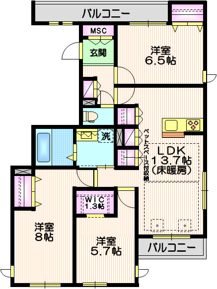 Ｐａｒｋ　Ｖｉｌｌａ　Ｍの間取り