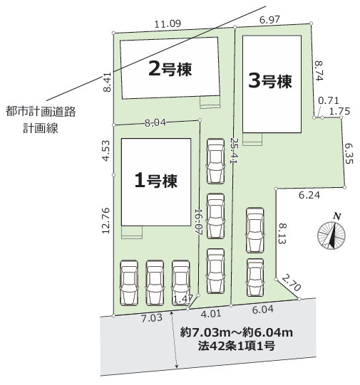 【区画図】 | 平塚市御殿　全３棟　新築住宅
