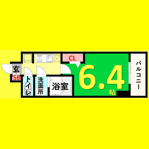 アステリ鶴舞テーセラ　名古屋市賃貸　仲介手数料無料の間取り