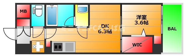 Alivis九条の間取り|カラーパターンあり(2〜6F:Fチャコール、7〜10F:ライトブラウン、11〜15F:ブラウン10-7Fライトブラウン)