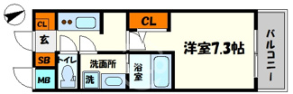 【間取り】 | La Douceur西天満（ラドゥセール西天満） | S-RESIDENCE西天満Grand Jour　開放感のある間取り