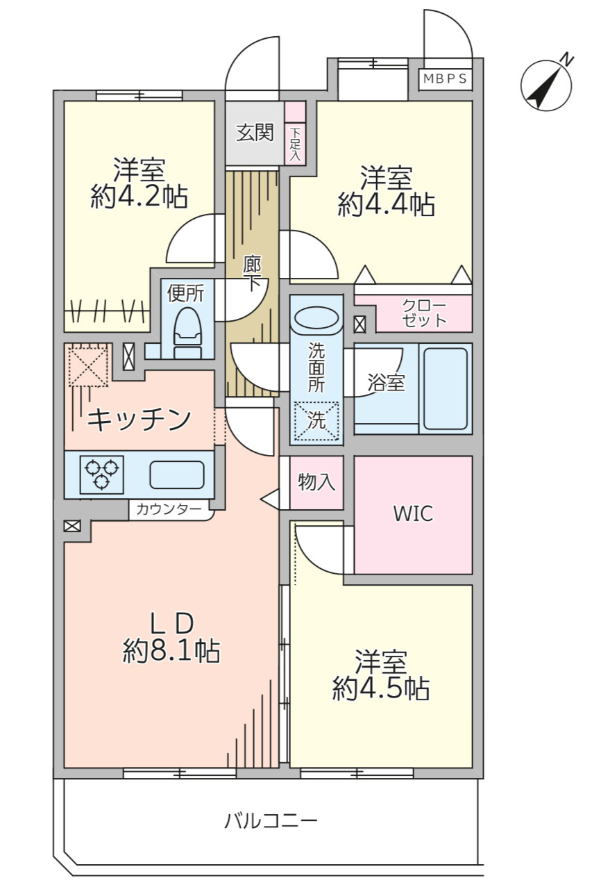 ライオンズマンション松戸牧の原の間取り