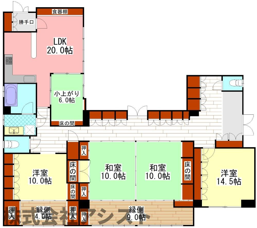 栄町迎賓館+アパートの間取り