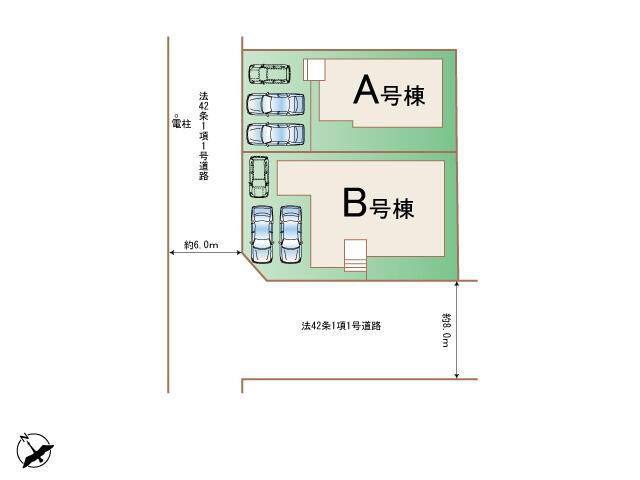 古賀市日吉２丁目の新築一戸建の区画図| 